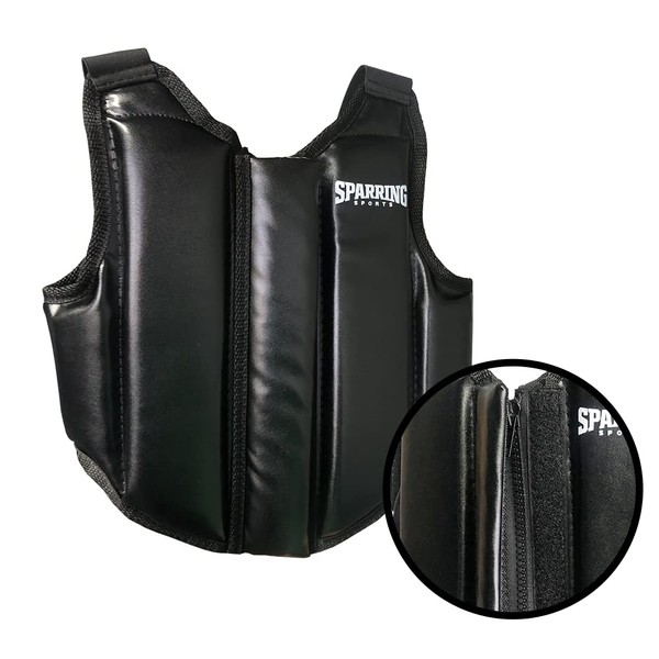 Martial Arts Chest Guard Protector with Double Zip Up +