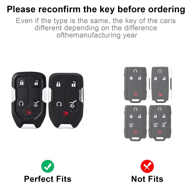 Seedwee for Chevy 5 Button key fob cover, Soft TPU
