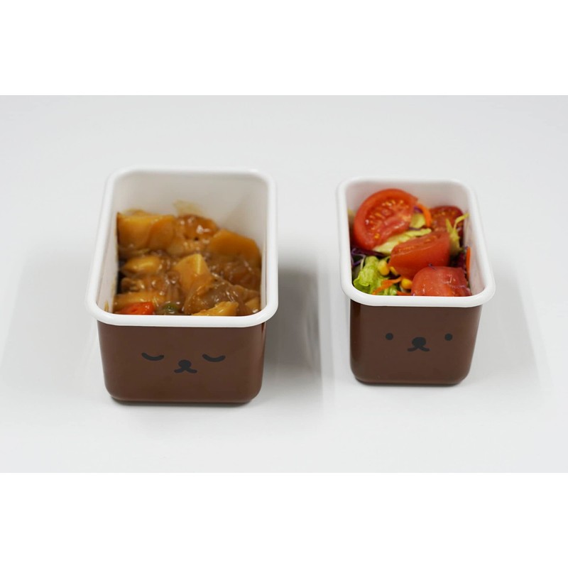 富士ホーロー 深型角容器 2点セット 0.7L 1.1L ボリスフェイス MFB-2DSM