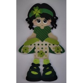 Unbranded March Mini Calendar Girl Black Hair. Scrapbook, Card making Paper Piecing