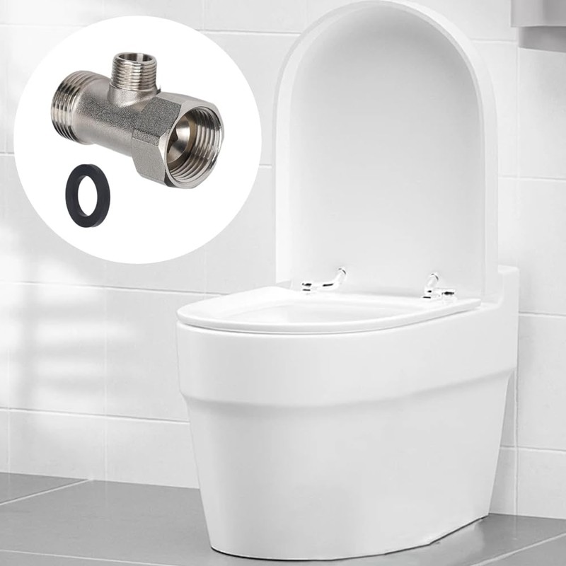 Bidet T Adapter, 7/8” x 7/8” x 3/8” T Valve