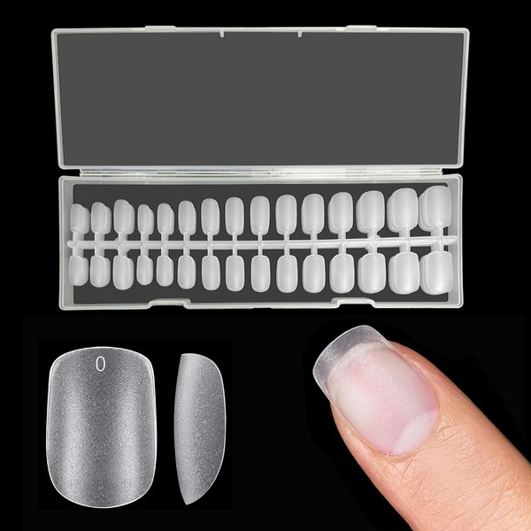Pack of 24 Press on Nails, Glitter French Artificial Nails,