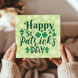 RED OCEAN St Patricks Day Card For Friends Family, Happy St Patrick’s Day, 145mm x 145mm With Craft Envelope, Irish Day Cards Best Friend, Husband, Wife, Brother, Sister or Partner