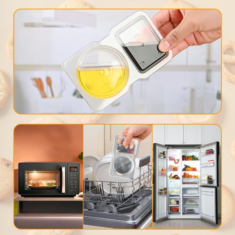 Snack Container, 15 Pcs Double compartment snack containers, Double Compartment