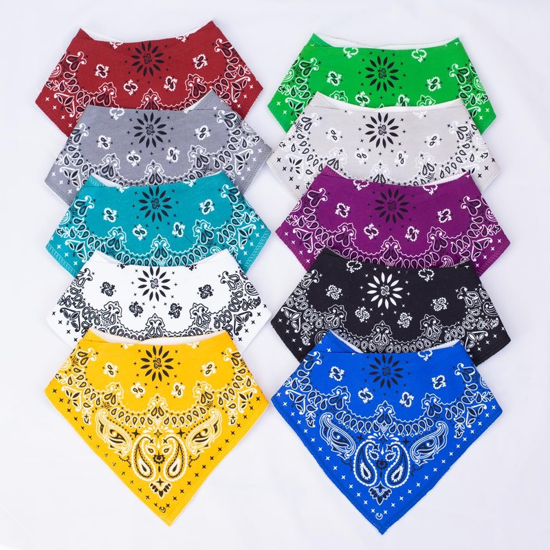 Maiwa 10 Pack Baby Triangle Bandana Bibs for Boys Girls