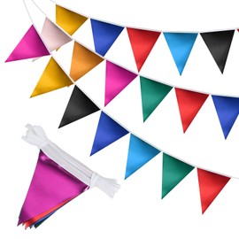 PATIKIL Pennant Banner Flags 33 Ft, 36 Pcs Colorful Triangle Banners Party Banner Bunting Garland String for Graduation Birthday Wedding Anniversary Outdoor Decoration, Multicolor