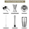 6Pcs Bartender Kit Stainless Steel Cocktail Shaker Mixing Stick Bar