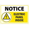 Notice, electric panel inside, warning sign - 1mm flexible Plastic sign (300mm x 200mm)