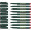 Faber-Castell Fibre Pen, Fine-Pen 1511, 0.4 mm, red, 10 Stifte