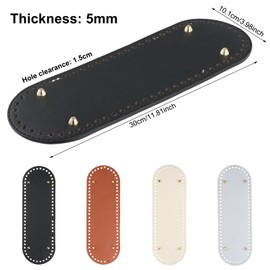 Pack of 4 Bag Bottoms for Crocheting, PU Bag Base Basket Base for Crocheting, Bag Base Made of Faux Leather, Knitting Base Bag, Crochet Bags, Crochet Accessories for Handbags, Woven DIY Bags, 30 x 10