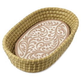 Better World Bio Bread Basket with Terracotta Warmer, Bread Basket for Serving, Sized 12.5" w x 8.5" d x 3.5" h