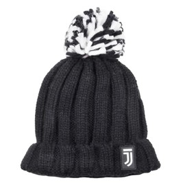 Cappello Ponpon con Interno in Cotone, Logo in Gomma Applicato, Misura Baby 0-24 Mesi. Prodotto Ufficiale Juventus 131410