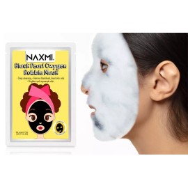 NAXMI Face Mask Sheet,  Black Pearl Oxygen Bubble 1 Pack