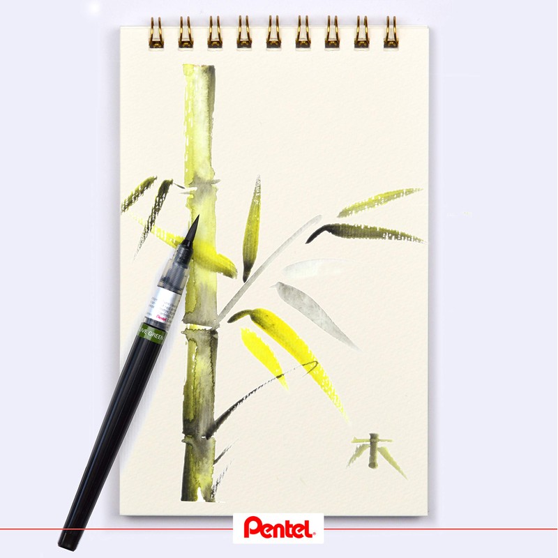 Pentel Arts Colour Brush, Sepia, 1 Blister Card with one