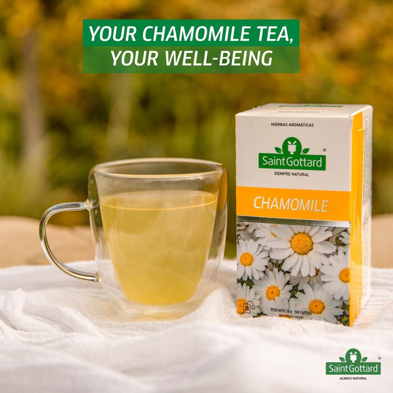 Saint Gottard - Chamomile Herbal Tea, Caffeine-Free Floral Infusion with
