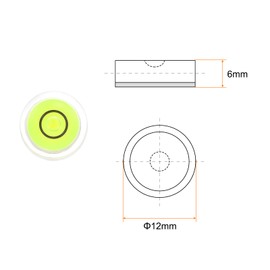 sourcing map 6pcs Round Bubble Level 12x6mm Mini Circular Bullseye Spirit Levels for Leveling Camera Tripod Telescope Workshop Turntable Pictures Frame, Green