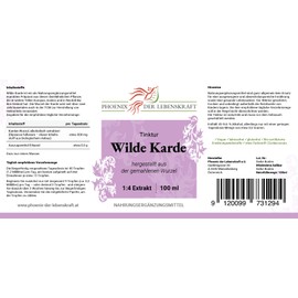 Wilde Karde Tincture, Tincture with Extract Ratio 1:4, Premium Quality, Made in Austria, Dietary Supplement, Vegan