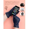 GSG SINCE 1998 Womens Chrome-free Leather Gloves Touchscreen Sheepskin Wool