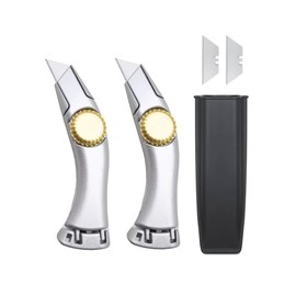 2 Pcs Silver Fixed Blade Roofing Knife Vinyl Drywall Knife with Replacement Fixed Utility Blades Heavy Duty Roofer's Roofing Tools Cutter with Holster