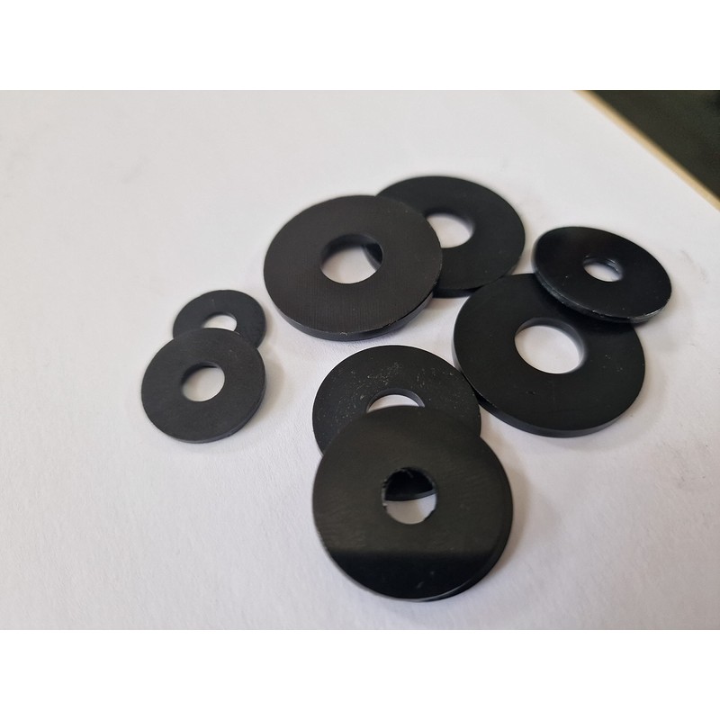 M10 X 30mm Black Nylon Penny Washers Fender Repair Washer