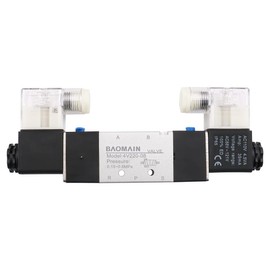 Baomain Pneumatic Solenoid Air Valve 110VAC 5 Way 2 Position PT 1/4'' Double Coil Pilot-Operated Electrical Control 4V220-08