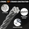 300FT 1/8" T316 Stainless Steel Cable,7x7 Strand Construction 1800lb Breaking