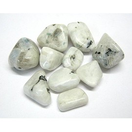 crystalmiracle Beautiful Lot of Ten Rainbow Moonstone Tumbled Stones Crystal Healing feng Shui Reiki Wellness Home Office Gift