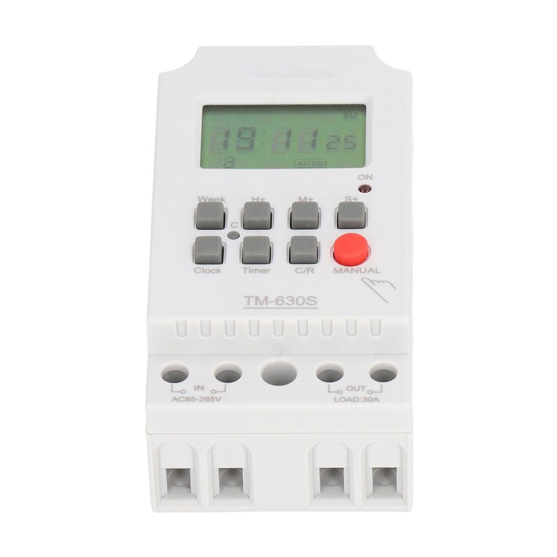 Second Setting Digital Timer Switch ABS 7 Day Programmable Memory
