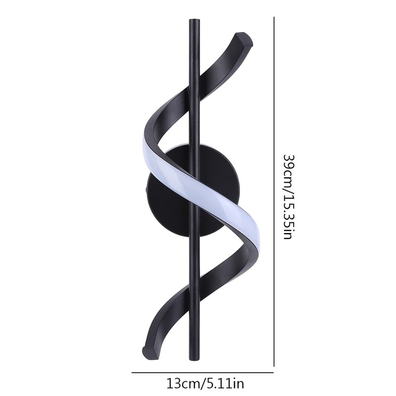 LED Wall Sconce Lighting 18W 3000K Warm White Modern Spiral