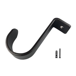 ZAAWUUT Ceiling Mount Curtain Bracket, 3-Pack Black Iron Metal Rod Holder for 1 Inch Rod, Heavy Duty, Easy to Install, Space-Saving (Black)