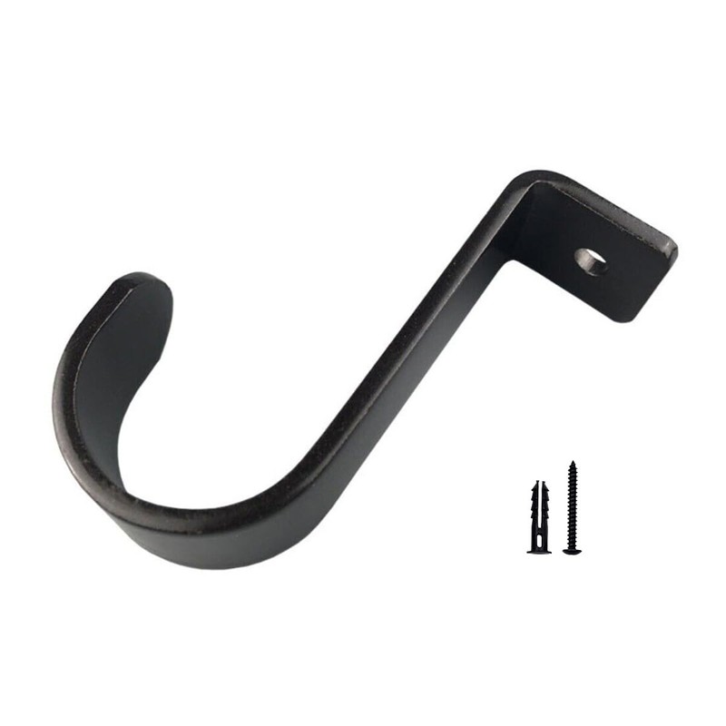 ZAAWUUT Ceiling Mount Curtain Bracket, 3-Pack Black Iron Metal Rod