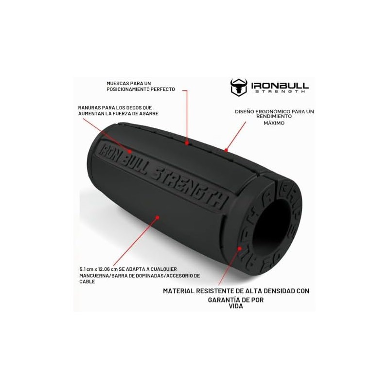Iron Bull Strength Alpha Grips 2.0" de diámetro - 1
