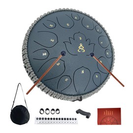 ModouString 13 Inches 15 Notes Steel Tongue Drum,Rain Chime Hand pan with Mallets & Carry Bag Musical Instrument Garden Rain Drum for Adults,Friends