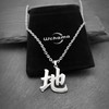 Wchama Earth Element Kanji Necklace Japanese for Men Women Stainless