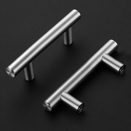 Ravinte Pack of 20 Silver Furniture Handles, T Bar Handles for Kitchen Cabinets, 64 mm Hole Centre, Cabinet Handles, Rustproof Stainless Steel Furniture Door Handles