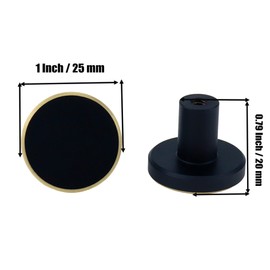 Mcredy Cabinet Knobs Drawer Pulls Handles 1x0.8 (DxH) Brass and Black Knobs Pack of 2