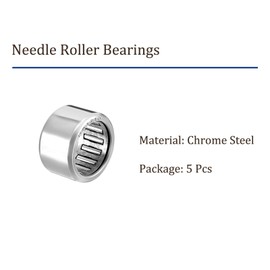 Kozelo HK1210 Needle Roller Bearing – [12 mm x 16 mm x 10 mm] Open Side for Gear Insert Chrome Steel Wheels Pack of 5