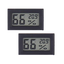 tooloflife Mini Hygrometer Thermometer Hygrometer Digital LCD Monitor Indoor Outdoor Humidity Meter Gauge for Humidifiers Dehumidifiers Greenhouse Basement Measure in Celsius (2 Pack)