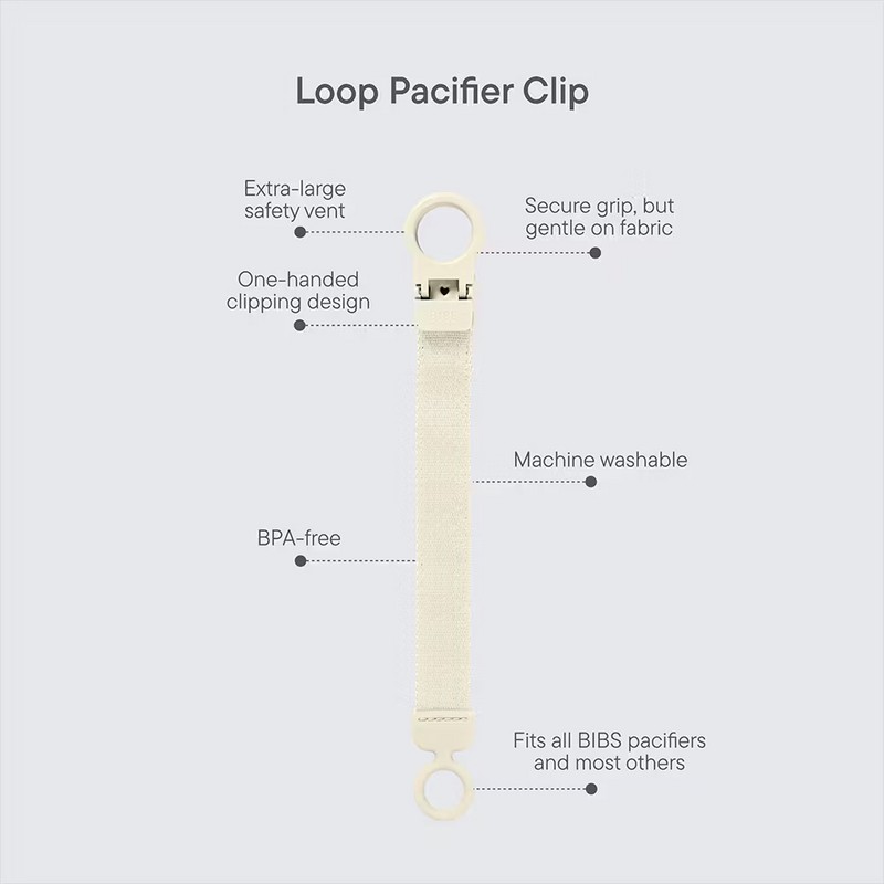 Bibs Dummy Clip Loop, Blush