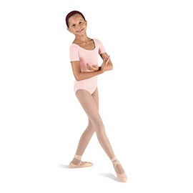 Bloch Dance Girls Ballet Short Sleeve Leotard, Light Pink, 4/6