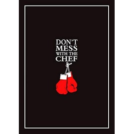 2 Pack Black Cotton Tea Towels 1 x Don't Mess With The Chef & 1 x BBQ Rules For Men