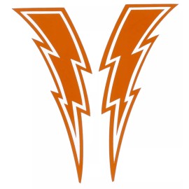 Porkchop BMX LIGHTNING BOLT decals stickers (Set of 2) ORANGE & WHITE