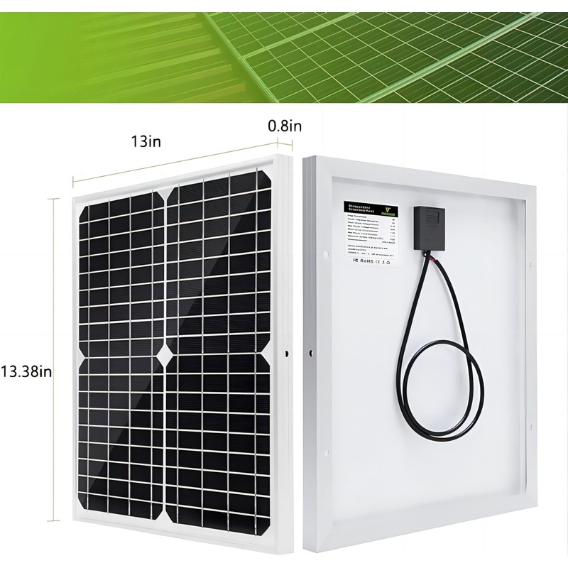 Topsolar Solar Panel Kit 20W 12V Monocrystalline with 10A Solar