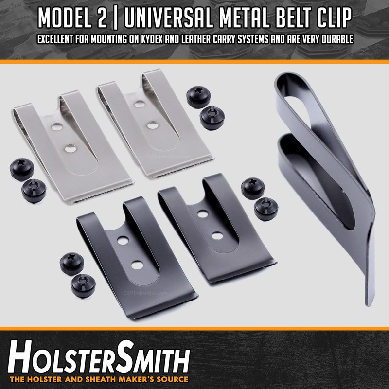 HolsterSmith Universal Metal Belt Clip - fits up to 2.0
