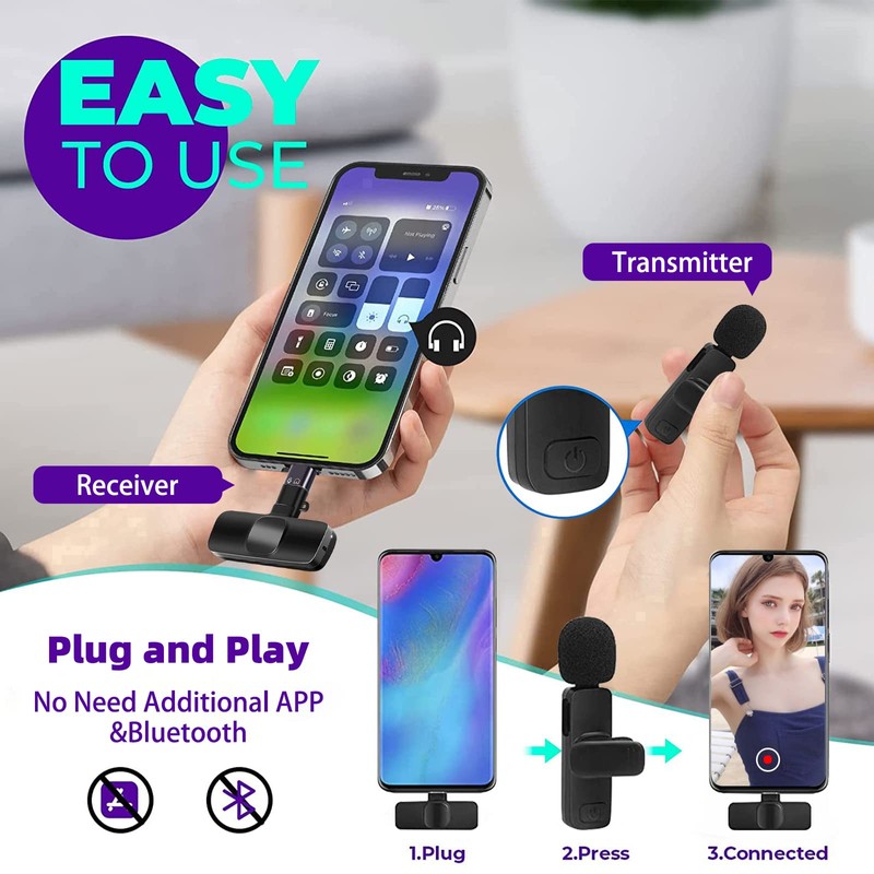 YOOUS Mikrofon, Lavalier Mikrofon für iOS/Android, Mini Microphone Plug &