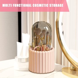 Rotating Makeup Brush Holder,Rotating Makeup Cosmetic Holder Organizer | Waterproof Makeup Brush Holder Organizer with Lid for Girls Women