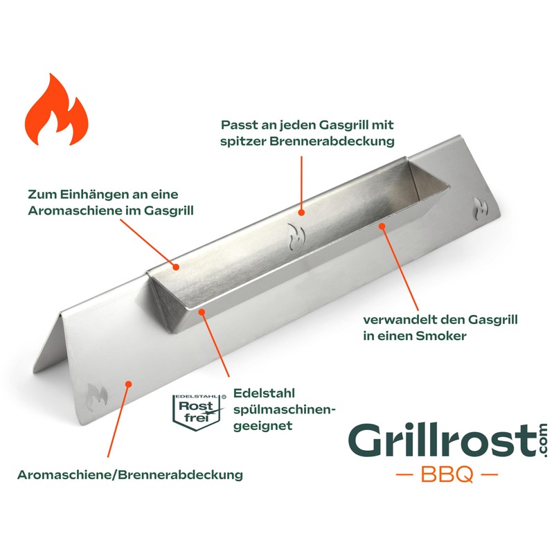 Grillrost.com Das Original Stainless Steel Smoker Rail | Smoker Box