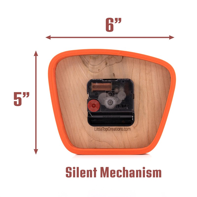 Little Top Creations Handcrafted Mid-Century Modern Clock – Silent Movement