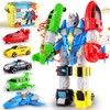 QUERCITRON 5-in-1 Magnetic Vehicles Playset Toy, Transform to Robot, Mix