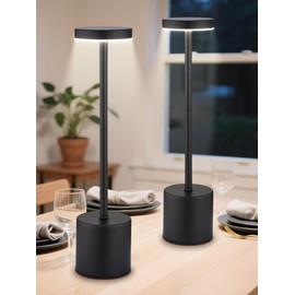 Cordless Table Lamps Set of 2,6000mAh Battery Operated Lights,Dimmable+3 Colors Rechargeable Lamp Cordless Lamp,Portable Wireless Small Table Lamp for Bedroom/Kitchen/Bathroom/Dining/Outdoor [Adapter]